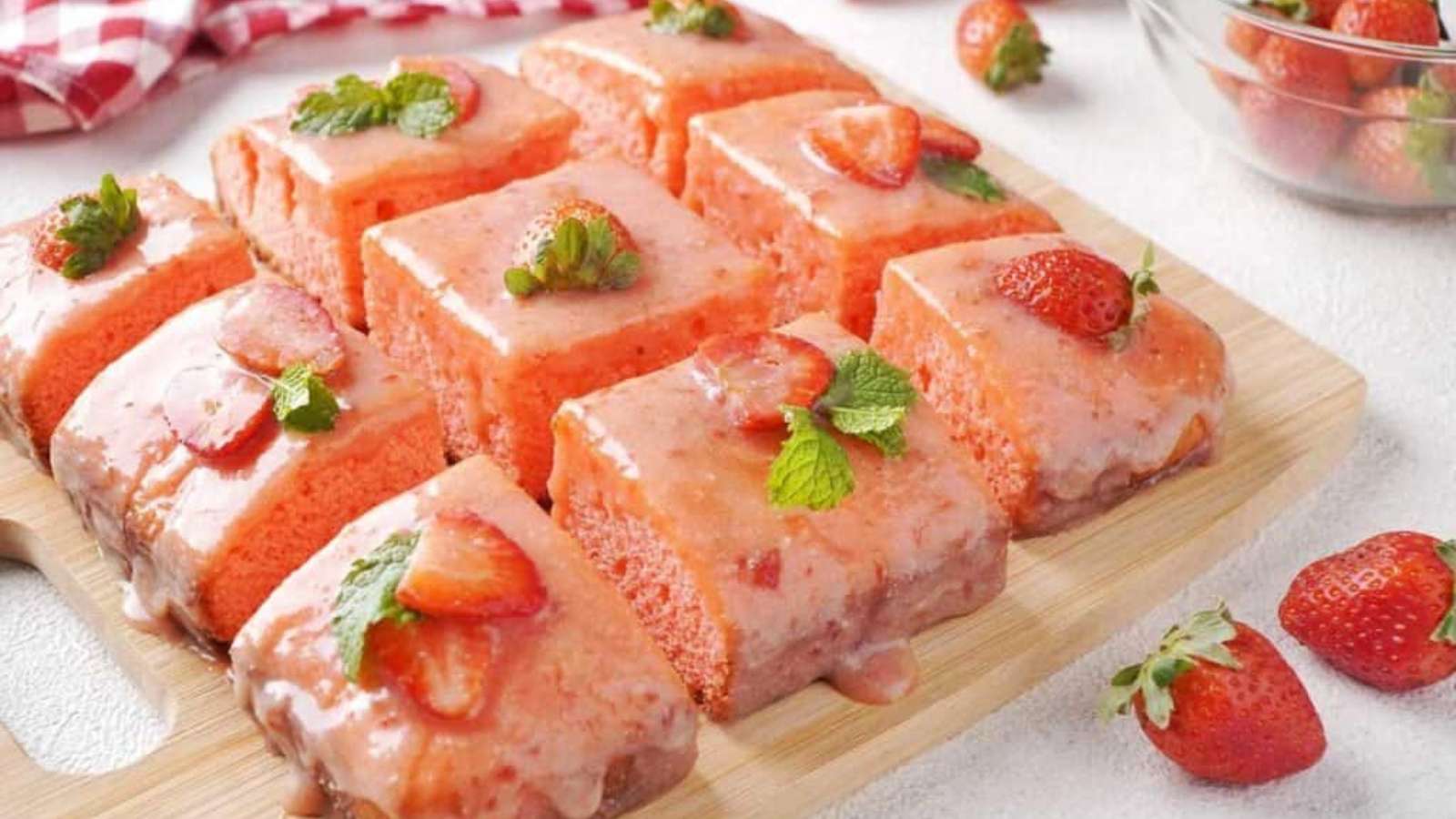 Strawberry Brownies recipe by The Happier Homemaker.