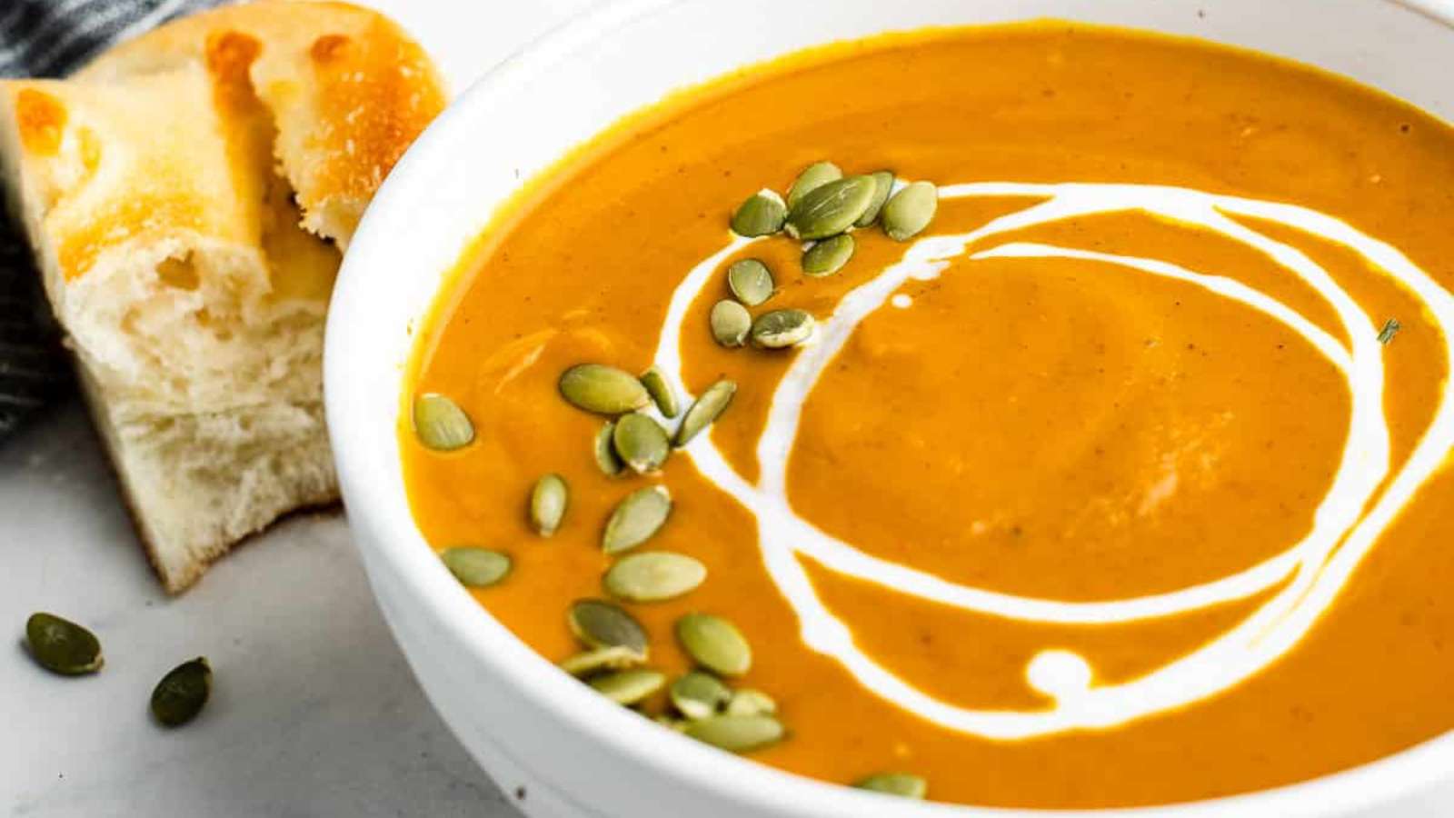 Coconut Canned Pumpkin Soup recipe by The Sassy Foodie.