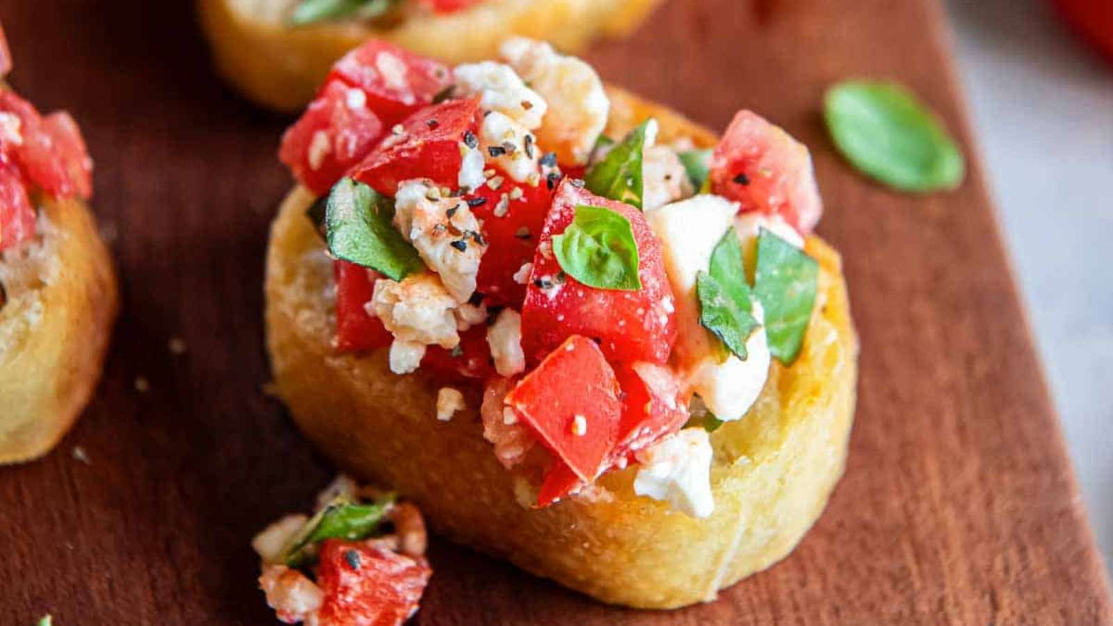 Feta Bruschetta recipe by Valerie’s Kitchen.