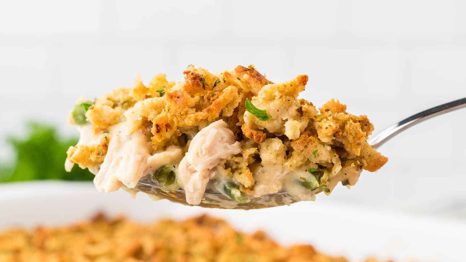 Chicken and Stuffing Casserole recipe by Cheerful Cook.
