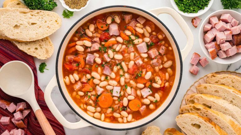 Ham and Bean Soup recipe by Cheerful Cook.