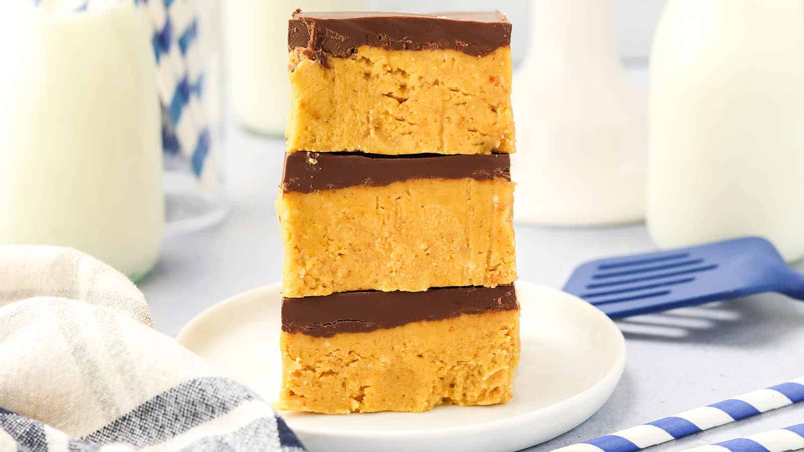 Peanut Butter Bars recipe by Cheerful Cook.