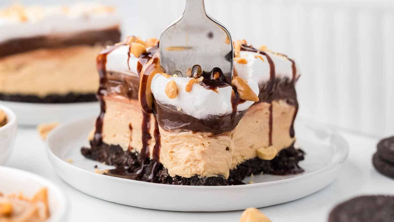 Peanut Butter Lasagna recipe by Cheerful Cook.