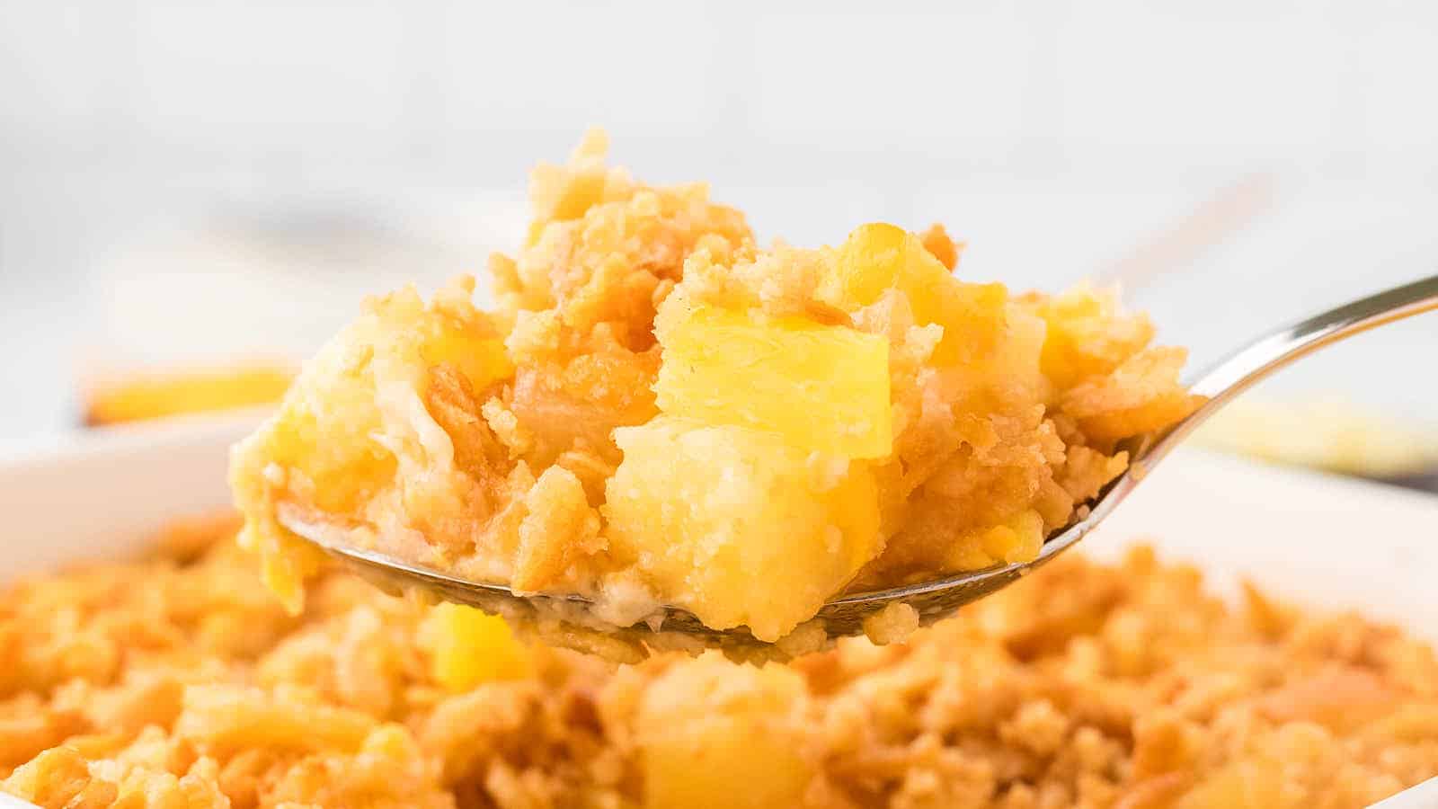 Pineapple Casserole by Cheerful Cook.