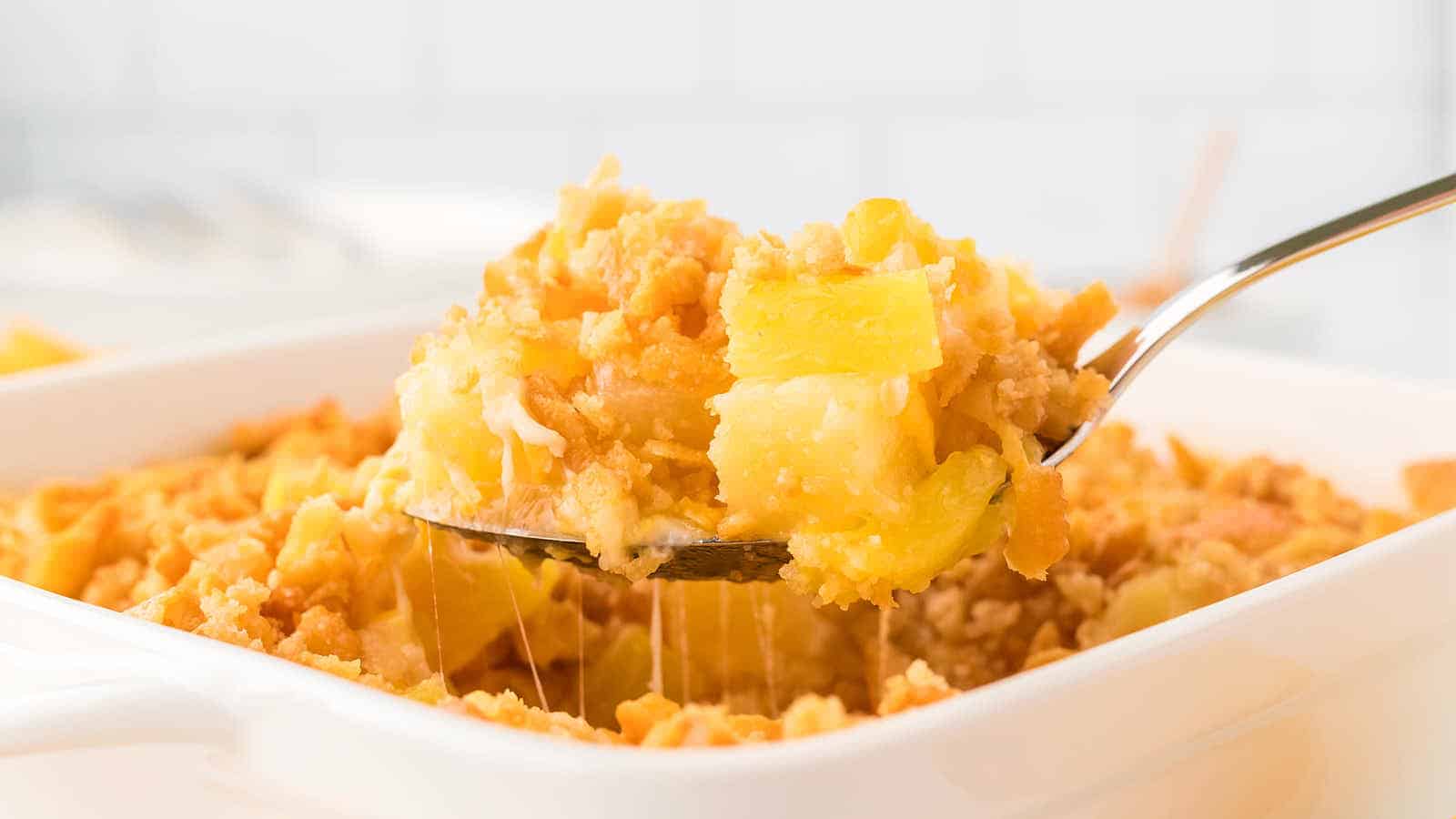 Pineapple Casserole by Cheerful Cook.
