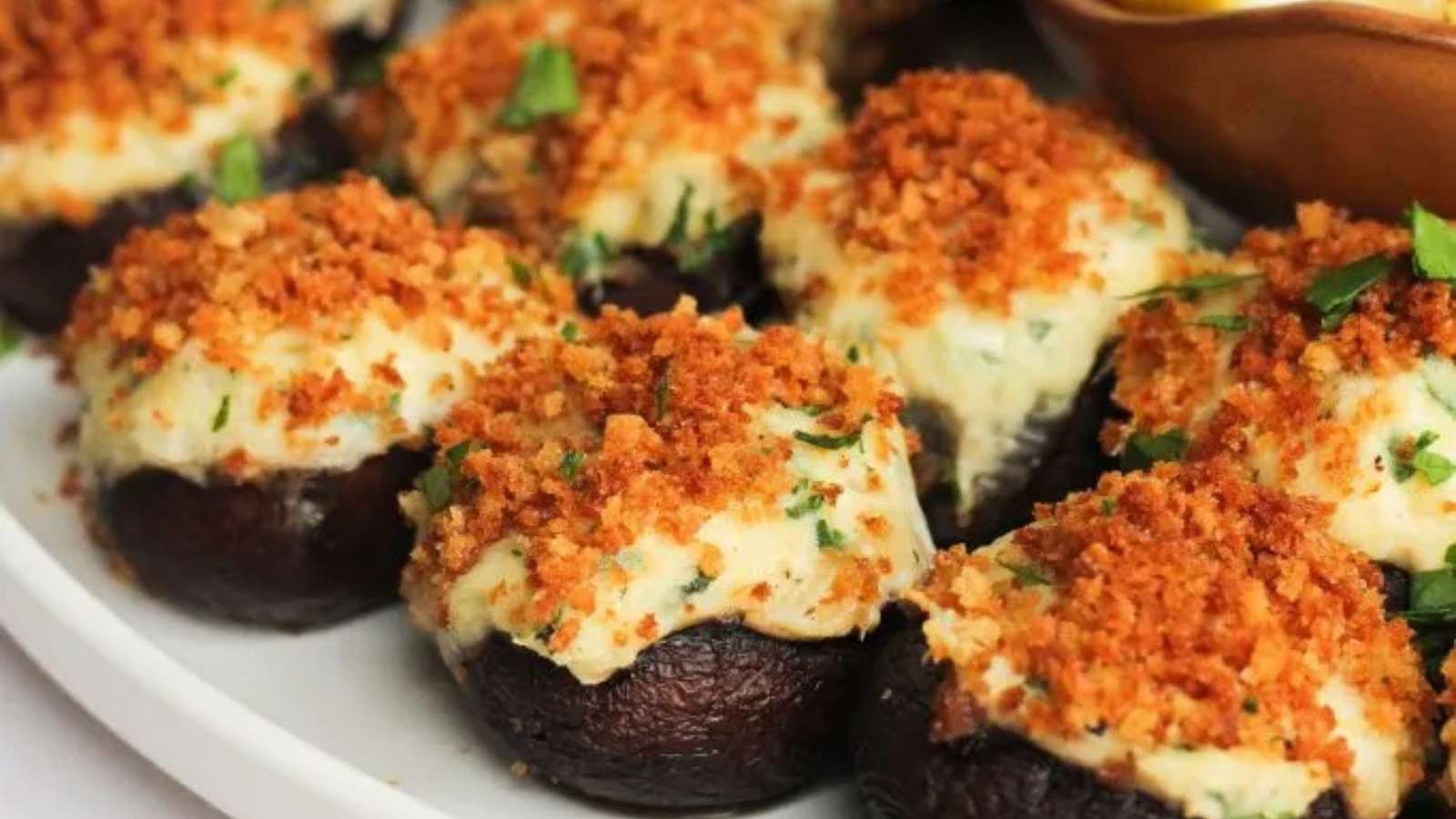 Stuffed Mushrooms with Crab recipe by Heavenly Spiced.