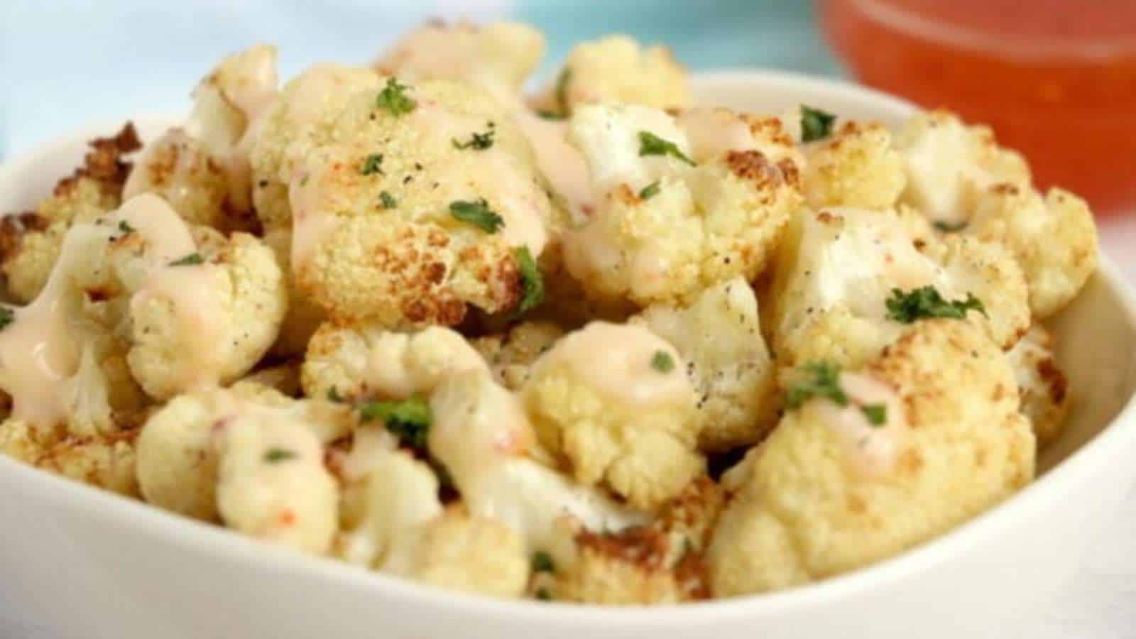 Air Fryer Bang Bang Cauliflower recipe by Kitchen Divas.