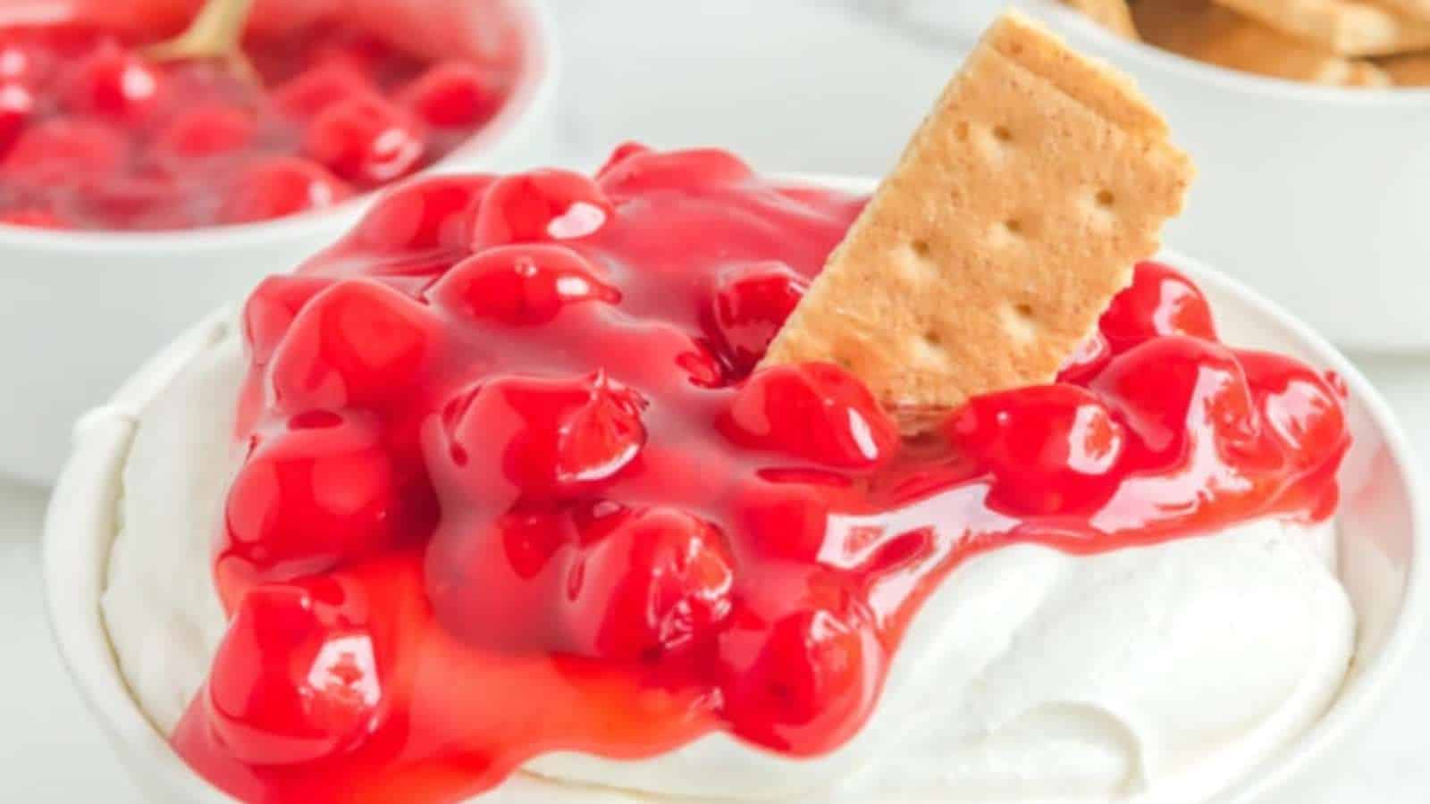 Creamy Cherry Cheesecake Dip recipe by Kitchen Divas.