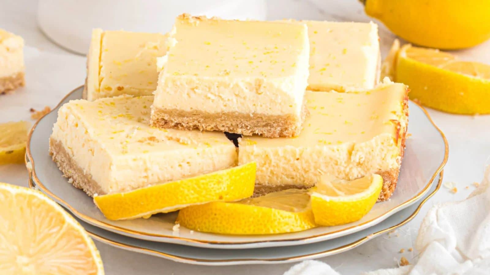 Lemon Cheesecake Bars recipe by Kitchen Divas.