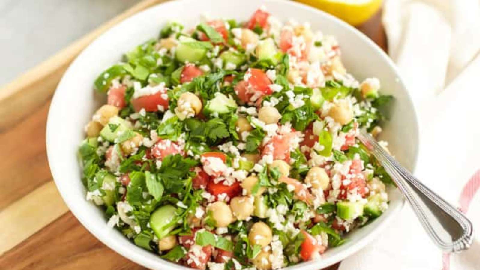 Cauliflower Tabbouleh recipe by Seasonal Cravings.