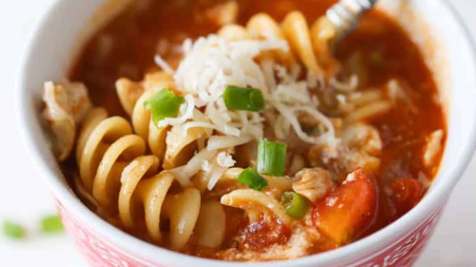 Butter Chicken Lasagna Soup recipe by Simply Stacie.