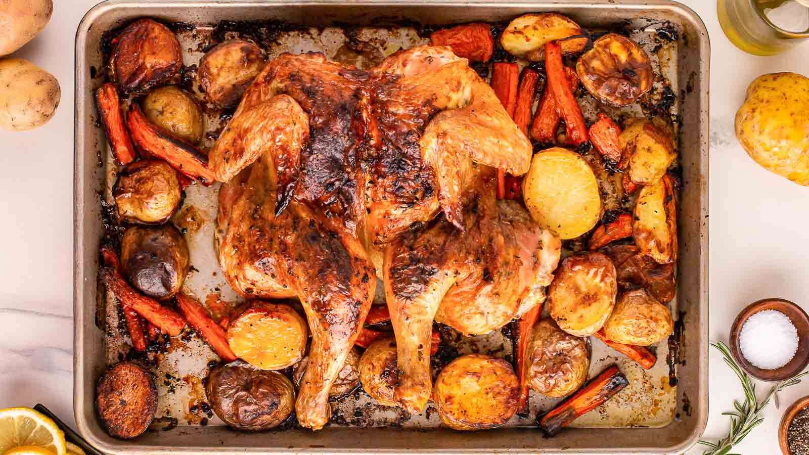 Spatchcock Chicken recipe by Tessie's Table.