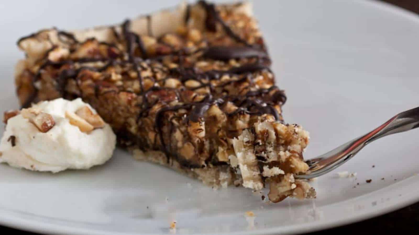 Chocolate Nut Tart recipe by What a Girl Eats.