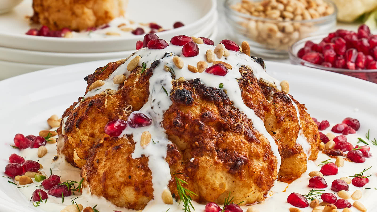Whole Roasted Cauliflower recipe by Cheerful Cook.