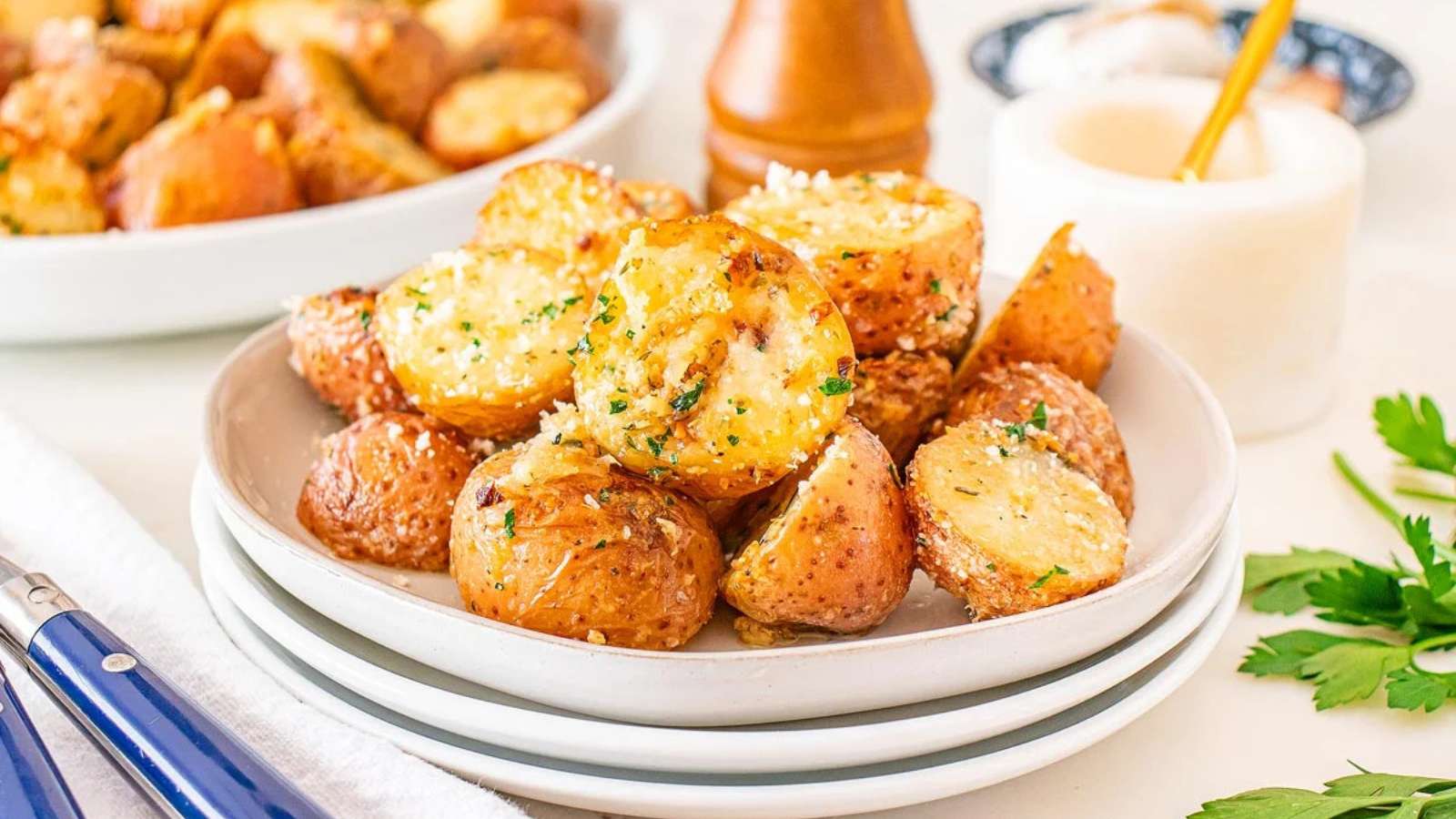 Garlic Parmesan Baby Potatoes recipe by xoxoBella.