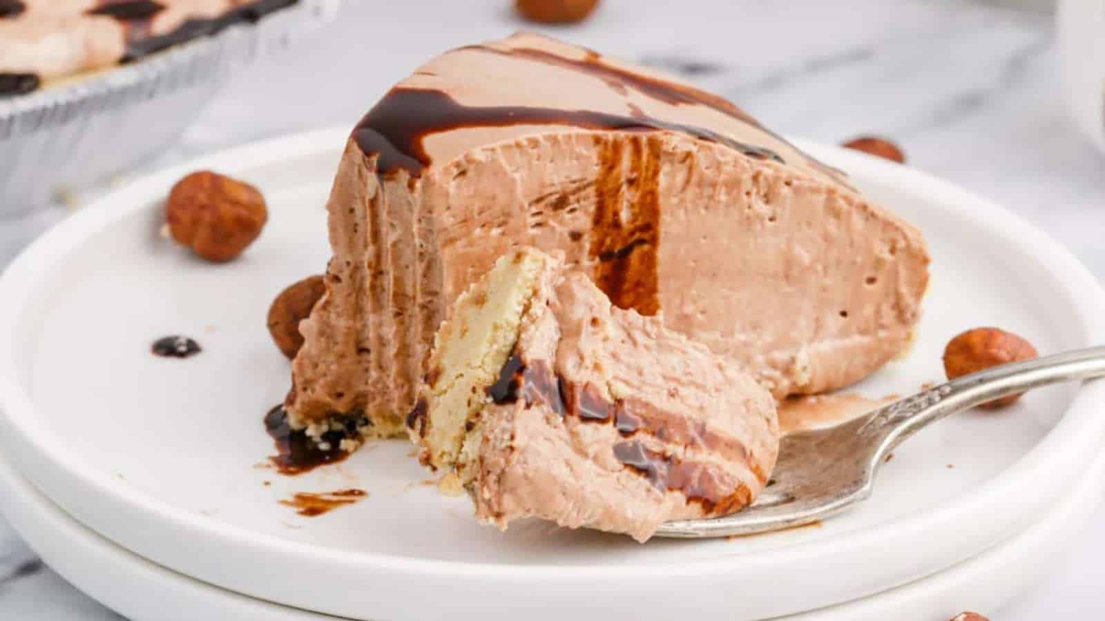 Easy No-Bake Nutella Pie recipe by Kitchen Divas.