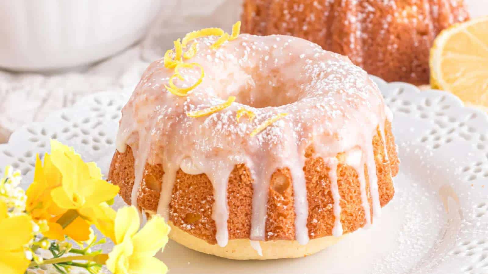 Mini Lemon Bundt Cakes recipe by Kitchen Divas.