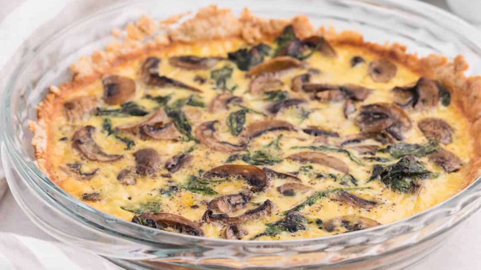 Spinach Mushroom Quiche recipe by Simply Stacie.