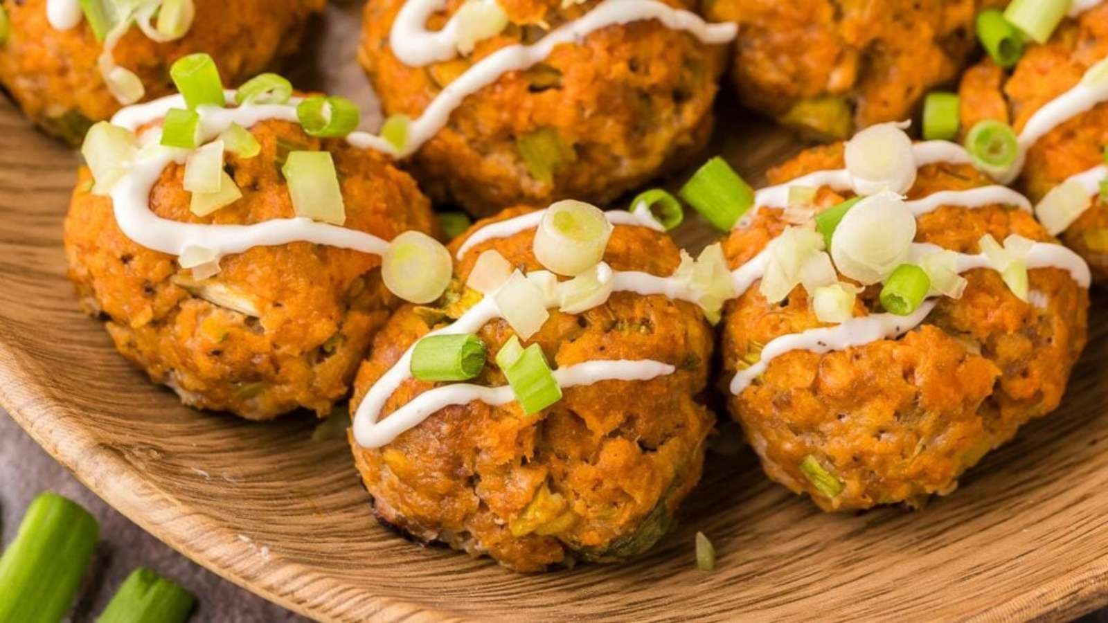 Buffalo Chicken Meatballs recipe by Tessie's Table.