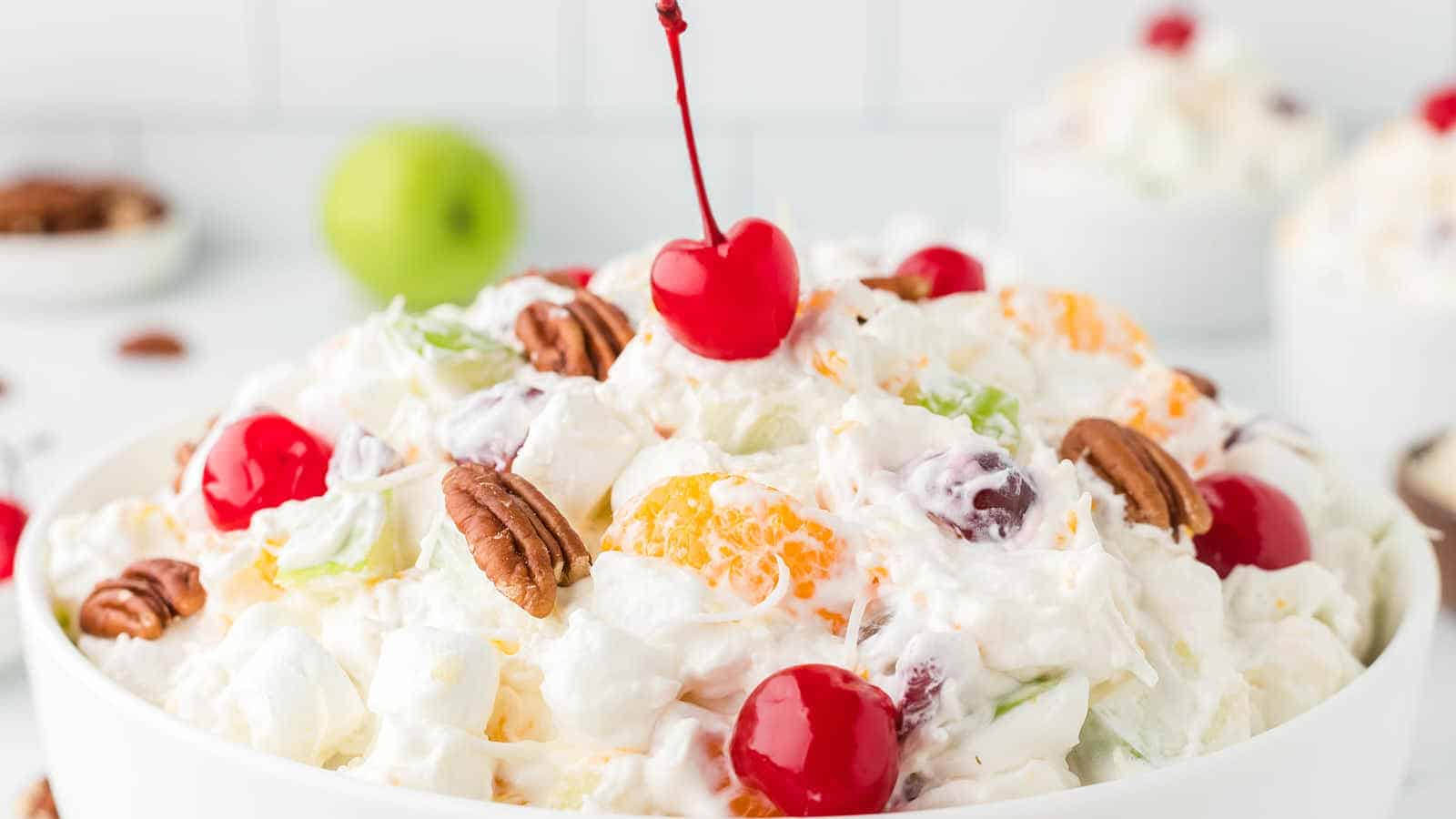 Ambrosia Salad recipe by Cheerful Cook.