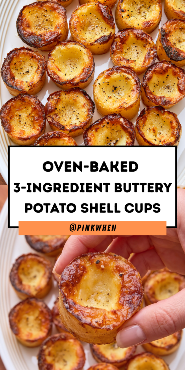 Oven Baked 3 Ingredient Buttery Potato Shell Cups pinterest