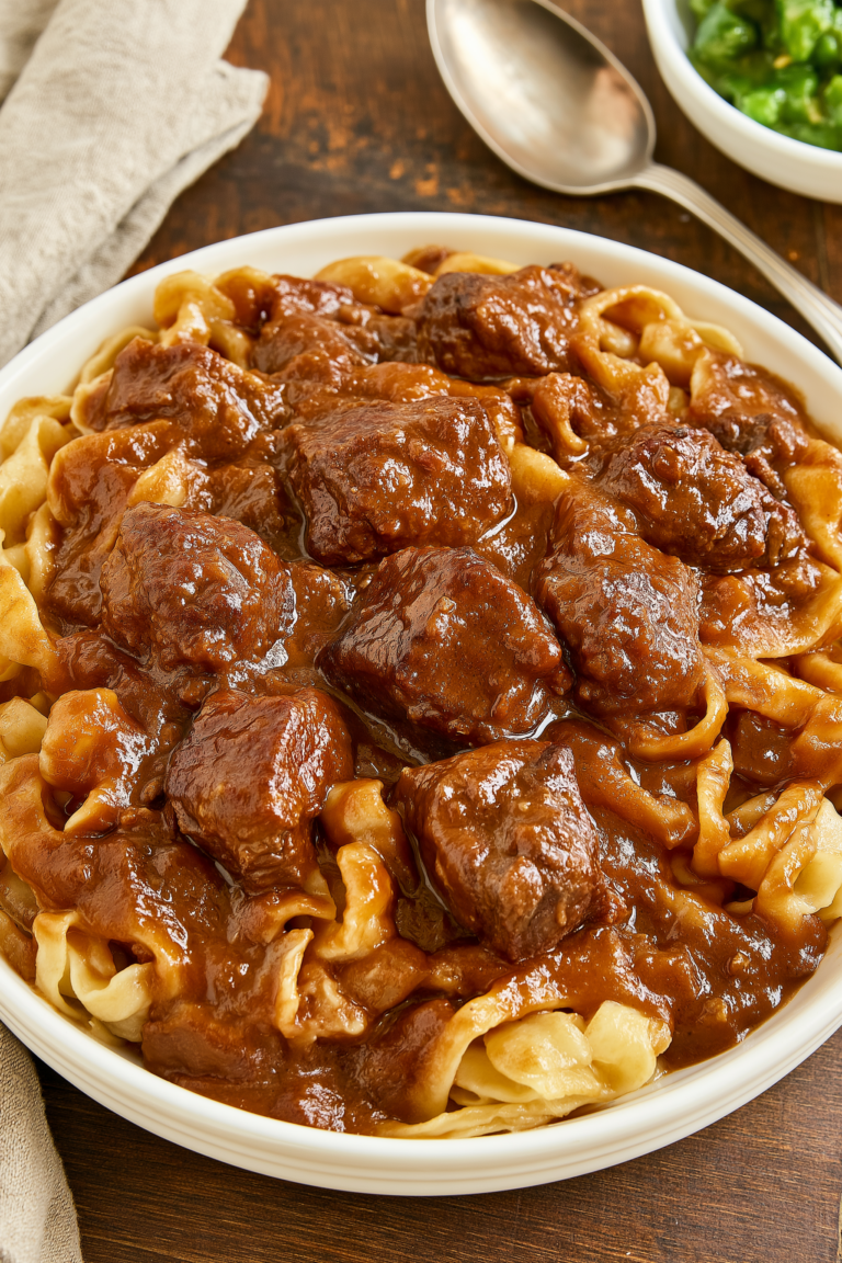 Slow Cooker Poor Man’s Beef and Noodles