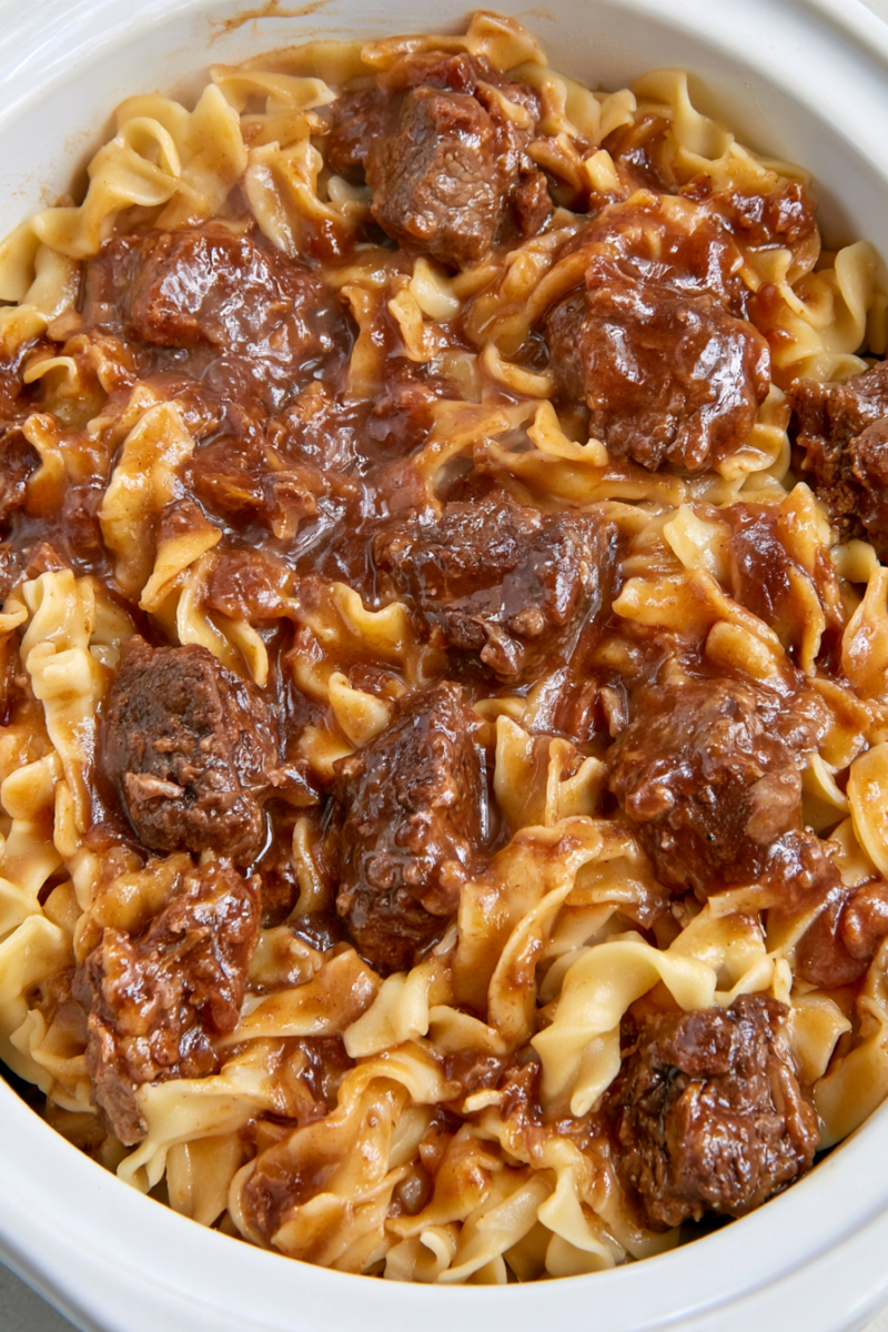 Slow Cooker Poor Mans Beef and Noodles 3